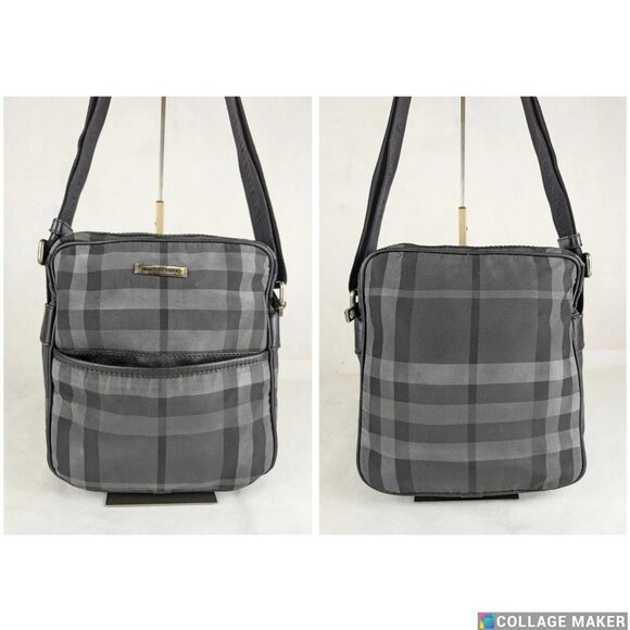 Authentic Burberry Nova Check Black/Gray Manor Crossbody Bag Made in Romania - Picture 2 of 11